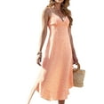 thumbnail image 2 of Vestido informal de verano para mujer, vestido informal de verano para mujer, vestido sin mangas para mujer, vestido con estampado de lunares, vestido sólido de rendimiento, 2 of 6