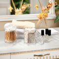 thumbnail image 4 of Yayeee 2 Pack Qtip Holder Bathroom Cotton Swab Canister with Lid Clear Dispenser Set, Small Floral Pattern, 4 of 6