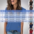 thumbnail image 3 of Women's Summer V-Neck Short Sleeve Shirts Vintage Button Tunics T-Shirt Casual Solid Beach Holiday Blouse Tops, 3 of 6