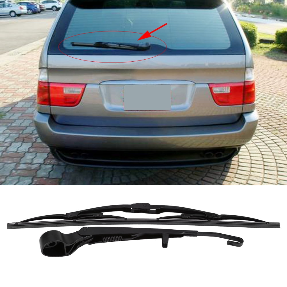 Qiilu Car Rear Windshield Windscreen Wiper Arm /& Blade Set