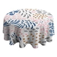 thumbnail image 4 of Multicolor Abstract Floral and Leaf Pattern Round Tablecloth 60"x60",Wrinkle Wipeable Table Cloth for Kitchen Dining Room Picnic Patio Party, 4 of 6
