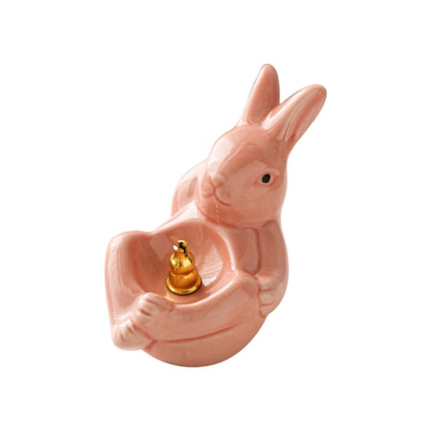 Soporte de Incienso mayimx Conejo Cerámica Decoración de Escritorio Rosa