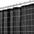thumbnail image 6 of Fabric Shower Curtain, Farmhouse Style, Machine Washable, Quality Reinforced Buttonholes for Bathroom, Guest Bath, Stalls, Tubs - Modern Solid Grid Design - Black/White, 6 of 6