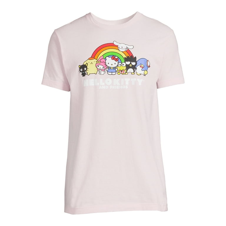 Hello Kitty and Friends Men s Graphic Tee with Short Sleeves Sizes S 3xl Size Medium Pink