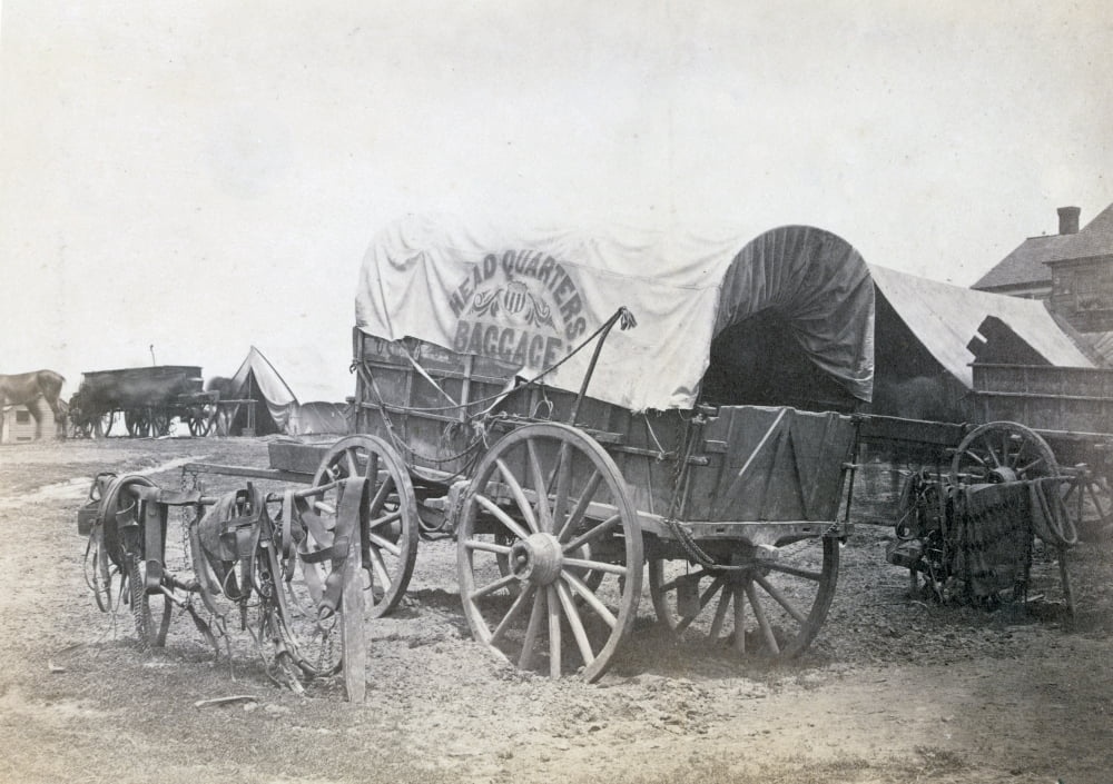 The Civil War. Covered Wagon For Headquarters Baggage And Saddlery