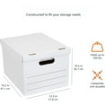 thumbnail image 4 of Storage/Filing Boxes with Lift-Off Lid - White, 16.2" L x 12.5" W x 10.5" H, Pack of 20, 4 of 4