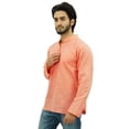 thumbnail image 3 of Atasi Chemise Tunique Décontractée en Coton Pêche Col Court pour Hommes-Petit, 3 of 7