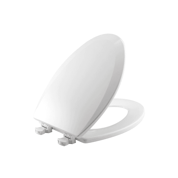 (2 Packs) Toilet Seat, With Cover, Enameled Wood, Elongated, White