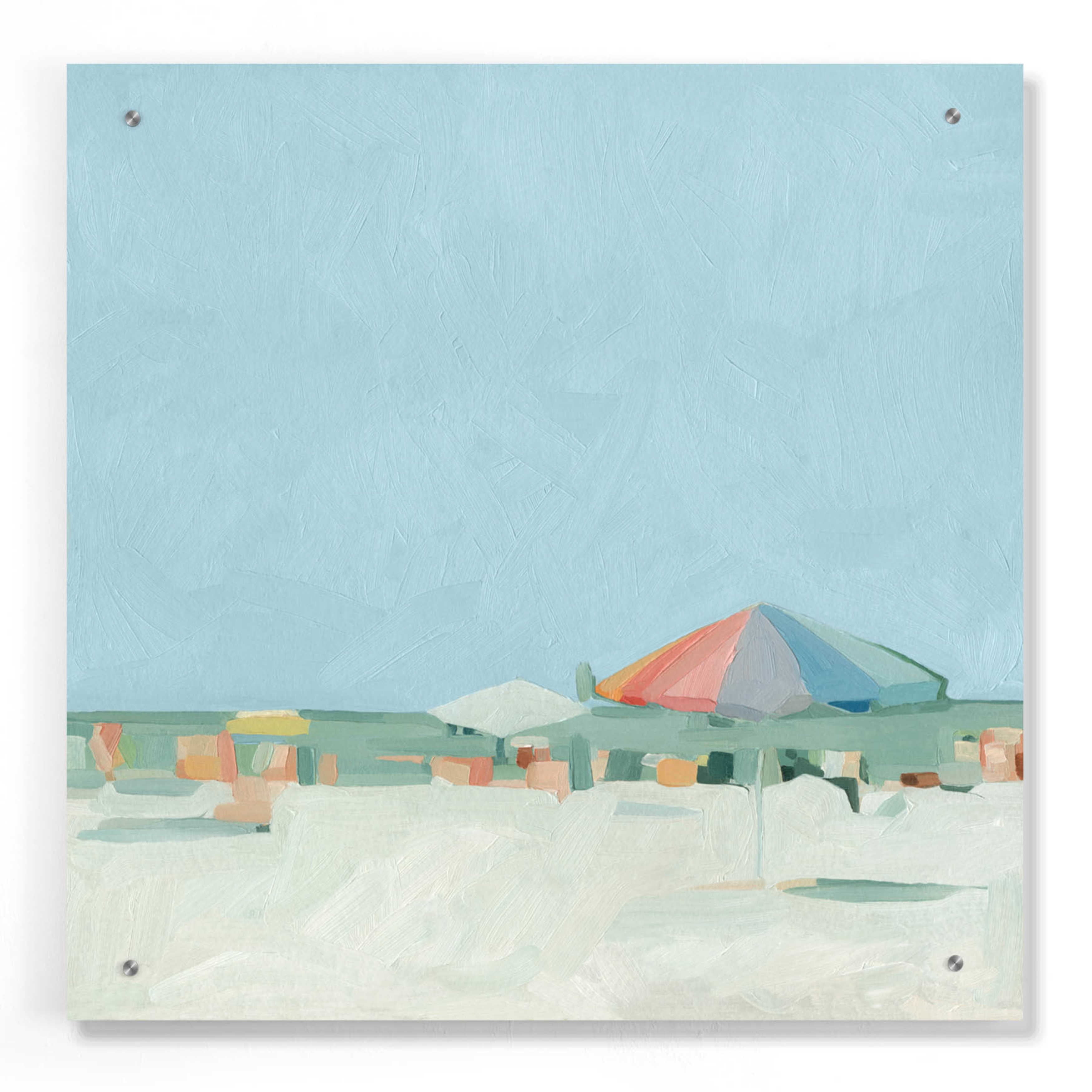 Summer Palette II Light Blue and White Canvas Print