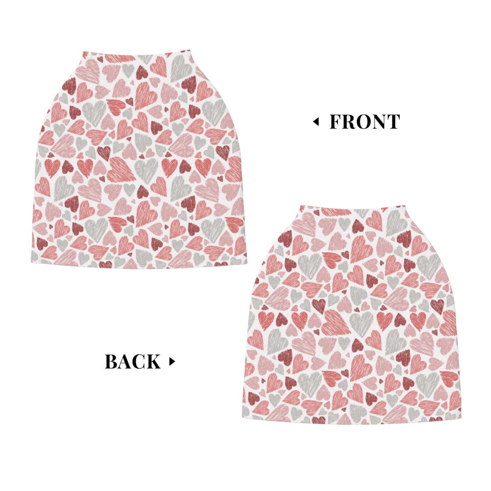 Fotbe Hand Drawn Hearts Pattern Car Seat Covers for Babies, Nursing Breastfeeding Cover Infant Carseat Canopy, Soft Stretchy Carrier Cover