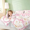 thumbnail image 5 of Erosebridal Swan Twin Bedding for Girls, Pink Ribbons Bedding Comforter Set, Pink Reversible 7pcs, 5 of 6