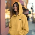 thumbnail image 5 of Dalix Butterfly Embroidery Washed Hoodie Sweatshirt Hoodie Fleece Relaxed Fit Lounge Womens in Mustard 3XL XXX-Large, 5 of 5