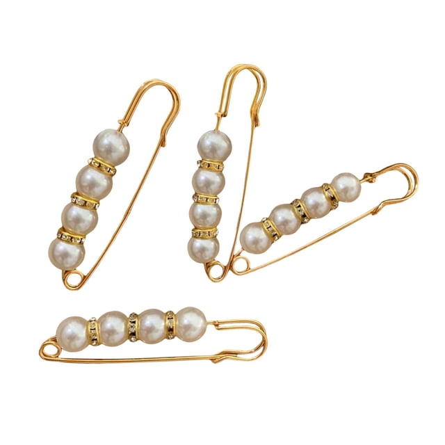 4 piezas elegantes mujeres perla broche ajuste Clip cierres decorativos manualidades DIY Estilo P jinwen Broches