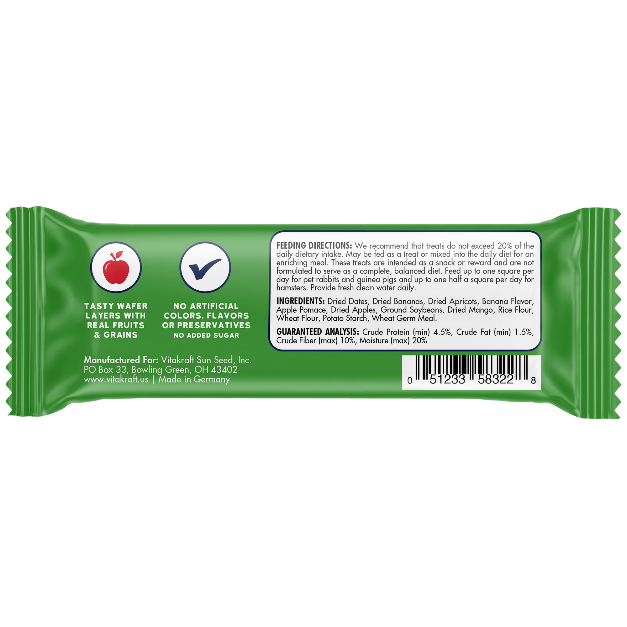 Menu Fruity Chew Bar for Small Pets, Tropical Fruit, 4 Pack photo 4
