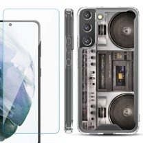 Shockproof Bumper Phone Case for Samsung Galaxy S22 5G, with Tempered Glass Screen Protector, by OneToughShield ® - Boombox