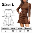 thumbnail image 2 of Minifalda sexy Vestido de cuerpo plisado de manga larga de punto Adepaton BST3007326-3, 2 of 5