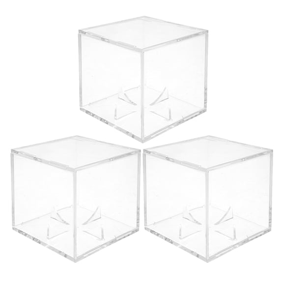 FONDOTIN 3-Pack Clear Baseball Display Cases Acrylic Storage Holders for Collectibles