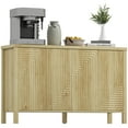 thumbnail image 1 of HOMCOM Fluted Sideboard Buffet Cabinet with Push to Open Doors Natural, 1 of 10
