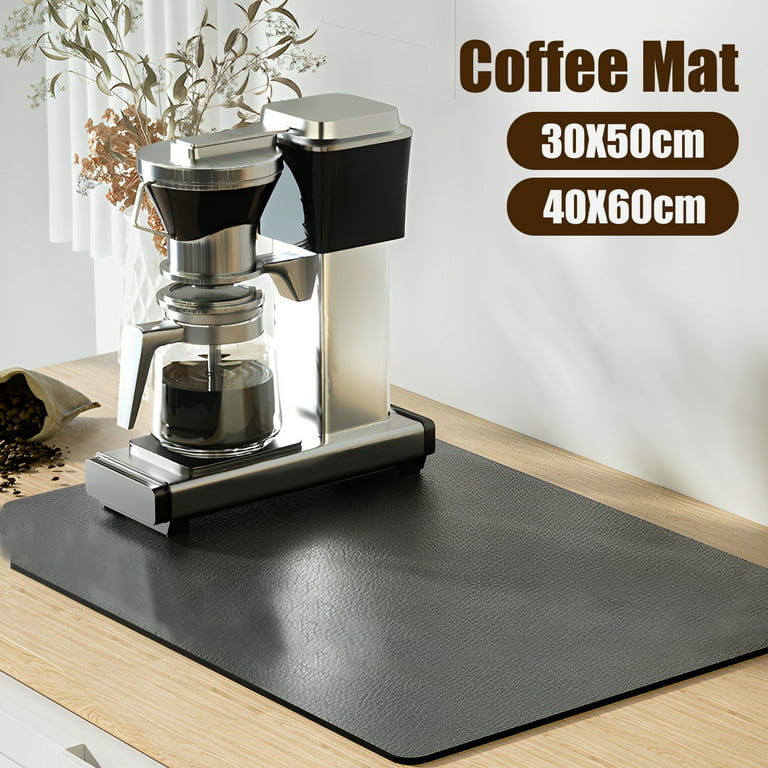Coffee Mat Hide Stain Absorbent Rubber Backed Quick Drying Mat for