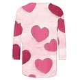 thumbnail image 4 of Styesk T-Shirts pour Femmes à Manches 3/4 Longueur, Imprimé Cœur, Hauts de Sortie, T-Shirts Confortables et Doux à Col Rond, Chandail à Enfiler, T-shirt Léger de Mode, Graphique de la Saint-Valentin, Grande Taille, Hauts Décontractés, 4 of 5