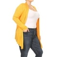 thumbnail image 2 of Women's Plus Size Solid Open Draped Front Long Sleeve Relaxed Cardigan, 2 of 5