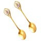 thumbnail image 3 of Retro Coffee Spoon with Ceramic Decorative Piece Made of Stainless Steel for Eating Cakes and Coffee 2 Pieces, 3 of 5