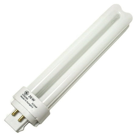 827 Ge Lamps - GE 97610 (12-Pack) F26DBX/827/ECO4P 26-Watt Plug-In Compact Fluorescent Quad Tube Light Bulb, 2700K, 1710 Lumens, T4 shape, G24q-3 4-pin base