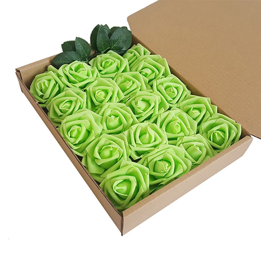 Artificial Flowers Latex Foam Roses 20pcs Real Looking Fake Roses with Stems 