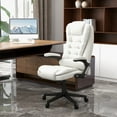thumbnail image 2 of HOMCOM High-Back Vibration Massage Chair, Heating Office Chair, White, 2 of 8
