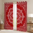 thumbnail image 2 of Manfei Exotic Style Flowers Curtains Pack of 2 (42x84 Each),Rustic Damask Print Curtains Blackout,Red White Bedroom Curtains For Kids,Ultra Soft Home Decor, 2 of 6