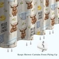 thumbnail image 6 of Beige Highland Cow Bathtub Flower Pattern Shower Curtain 72"x84" ,Bathroom Decorative Shower Curtains Set with 12 Hooks,Modern Waterproof Washable Shower Curtain, 6 of 6