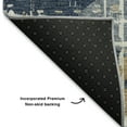 thumbnail image 5 of Addison Rugs Mayfield Premium Machine Washable Transitional Geometric Navy Rectangle Rug, 8' X 10' Machine Washable Transitional Geometric Navy Oversized Sherpa Throw Blanket, 5 of 6