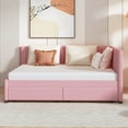 Aukfa Full Size Daybed with Two Storage Drawers, Upholstered Sofa Bed