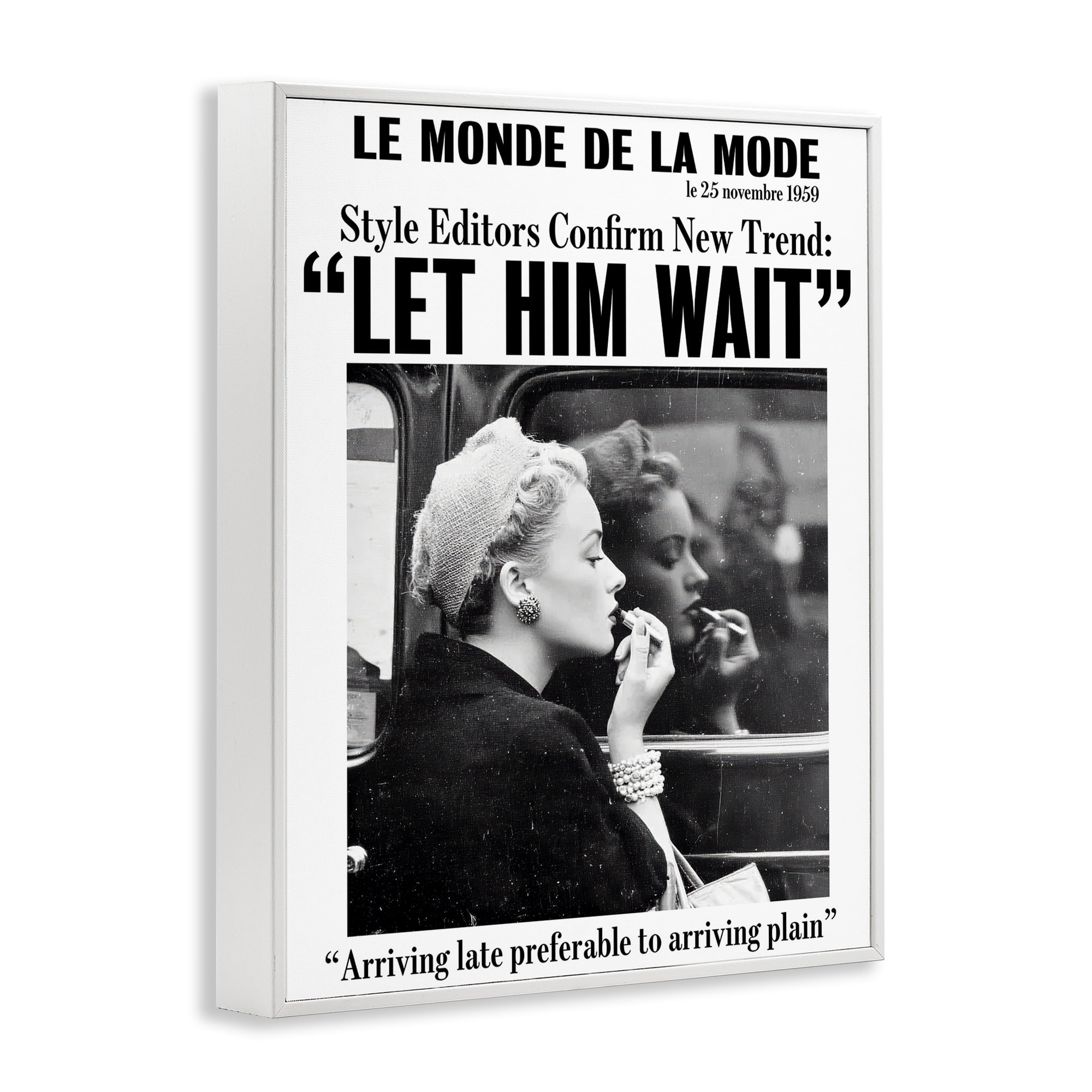 Stupell Industries Let Him Wait Advice White Framed Giclee Art, design by Annabelle Hall