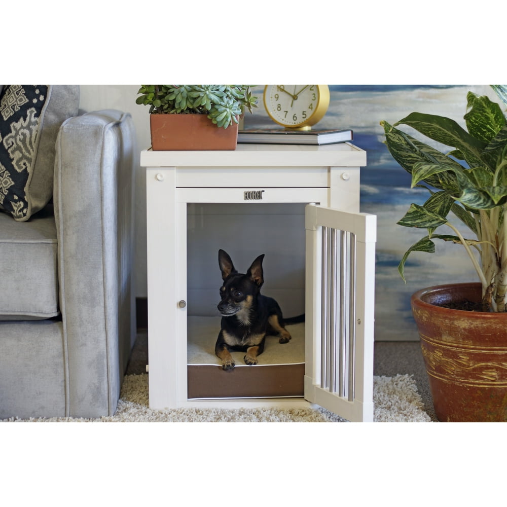 ECOFLEX® Dog Crate End Table Antique White Small
