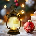 thumbnail image 4 of Christmas Vintage Lantern Decorations 6" Mini Vintage Kerosene Lamp Lights Ornament Christmas Tabletop Decor Light Handheld Small Oil Lamps Hanging Decorations Props Christmas Gifts, Bronze Gold, 4 of 7
