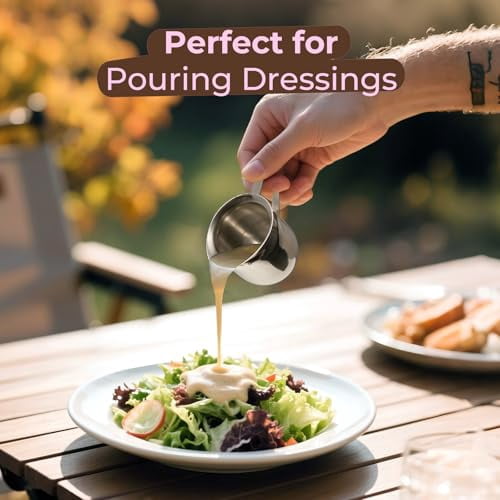 Fit Meal Prep [12 Pack] 3 oz Creamer Pitcher - Stainless Steel Bell Creamers, Mini Cup Container for Serving Milk, Coffee Cream, Salad Dressing, Maple Syrup, Espresso Machine for Restaurant, Cafes