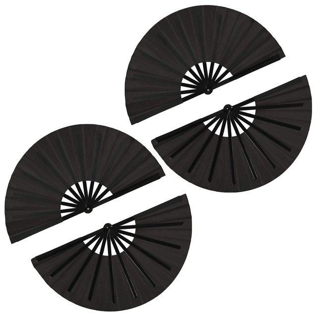 Ventilador plegable Lar de 4 piezas, tela de nailon, ventilador plegable de mano, Nese Kung Tai Fan Rat F