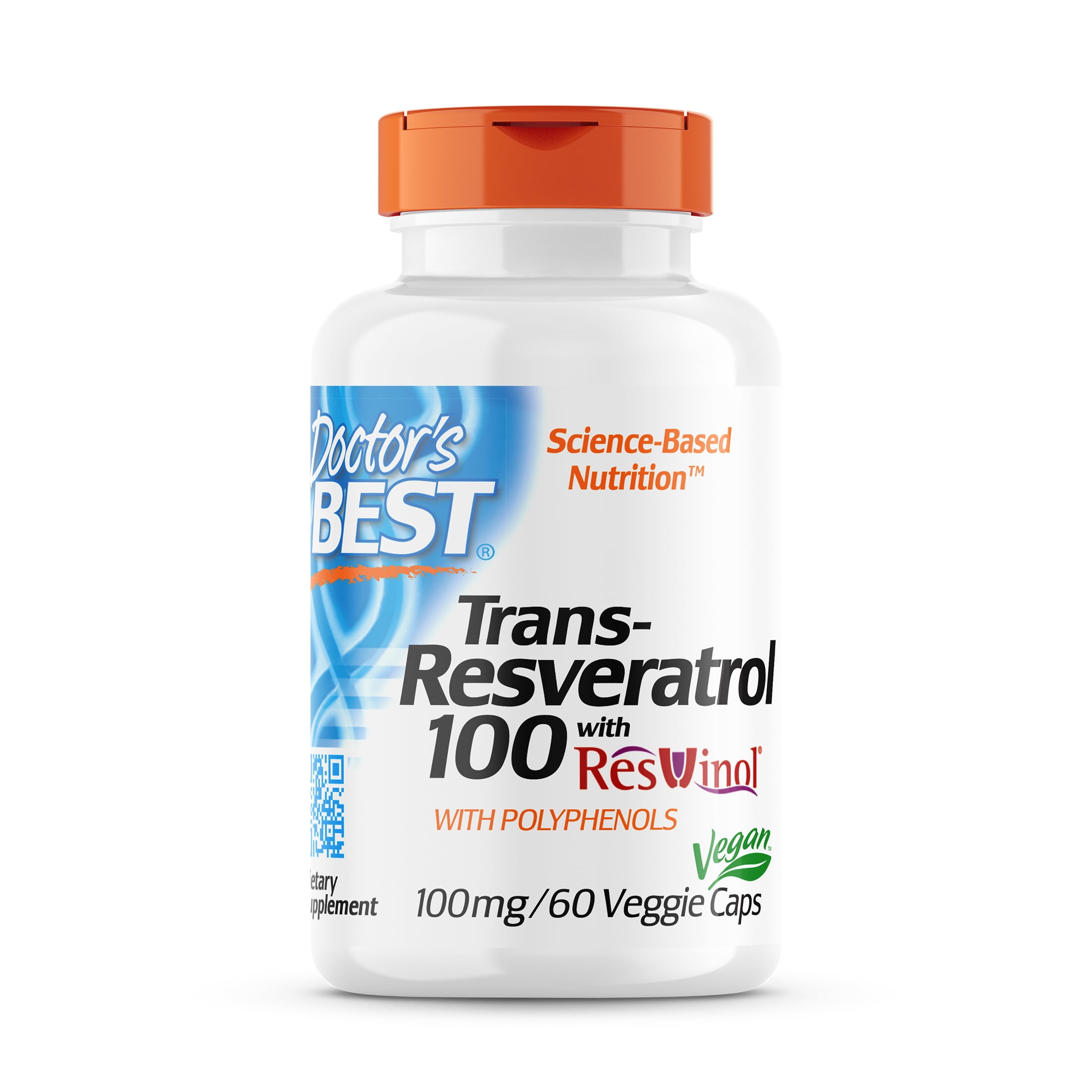 60 Vegane Kapseln High Potency Trans-Resveratrol 600mg Doctor's Best 