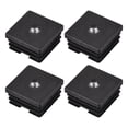 thumbnail image 1 of 4uds Inserciones para Cuadrados Tubos con M8 Rosca, para 1.5"x1.5" OD Cuadrado Tubo, Cuadrado Negro Plástico Tapón Rueda Inserción Silla Extremo Tapas Muebles Pata Tapón, 1 of 7