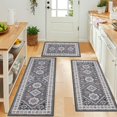 thumbnail image 2 of Juego de alfombras de cocina HEBE Boho de 3 piezas con alfombra antideslizante y lavable, 2 of 7