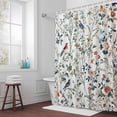 thumbnail image 5 of Spring Flowers Bird Fabric Shower Curtain Leaves Plant Washable Shower Curtains for Bathroom, Waterproof Bath Curtain with Hooks Home Decor 72x72in, 5 of 8