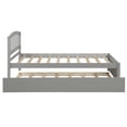 thumbnail image 5 of Gewnee Twin Platform Bed with Trundle,Wooden Platform Bed Frame with Headboard,Gray, 5 of 9