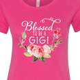thumbnail image 4 of Inktastic Blessed to Be a Gigi with Pink Flowers Women's T-Shirt, 4 of 5