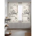 thumbnail image 3 of Beige Retro Art Curtains 63 Inch Length, Sheer Curtains for Bedroom Living Room Window Spoon Fork Vintage Farmhouse Rustic Rod Pocket Voile Drapes Kitchen Curtains Small Half Window 42"x63" 2 Panels, 3 of 6