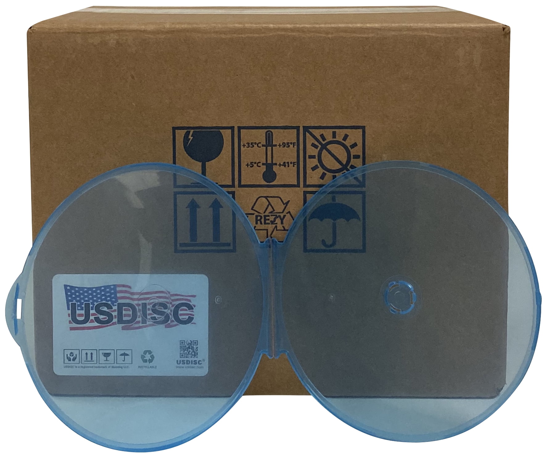 USDISC Clamshell Cases, Single 1 Disc, Multicolor, Pack Of 25