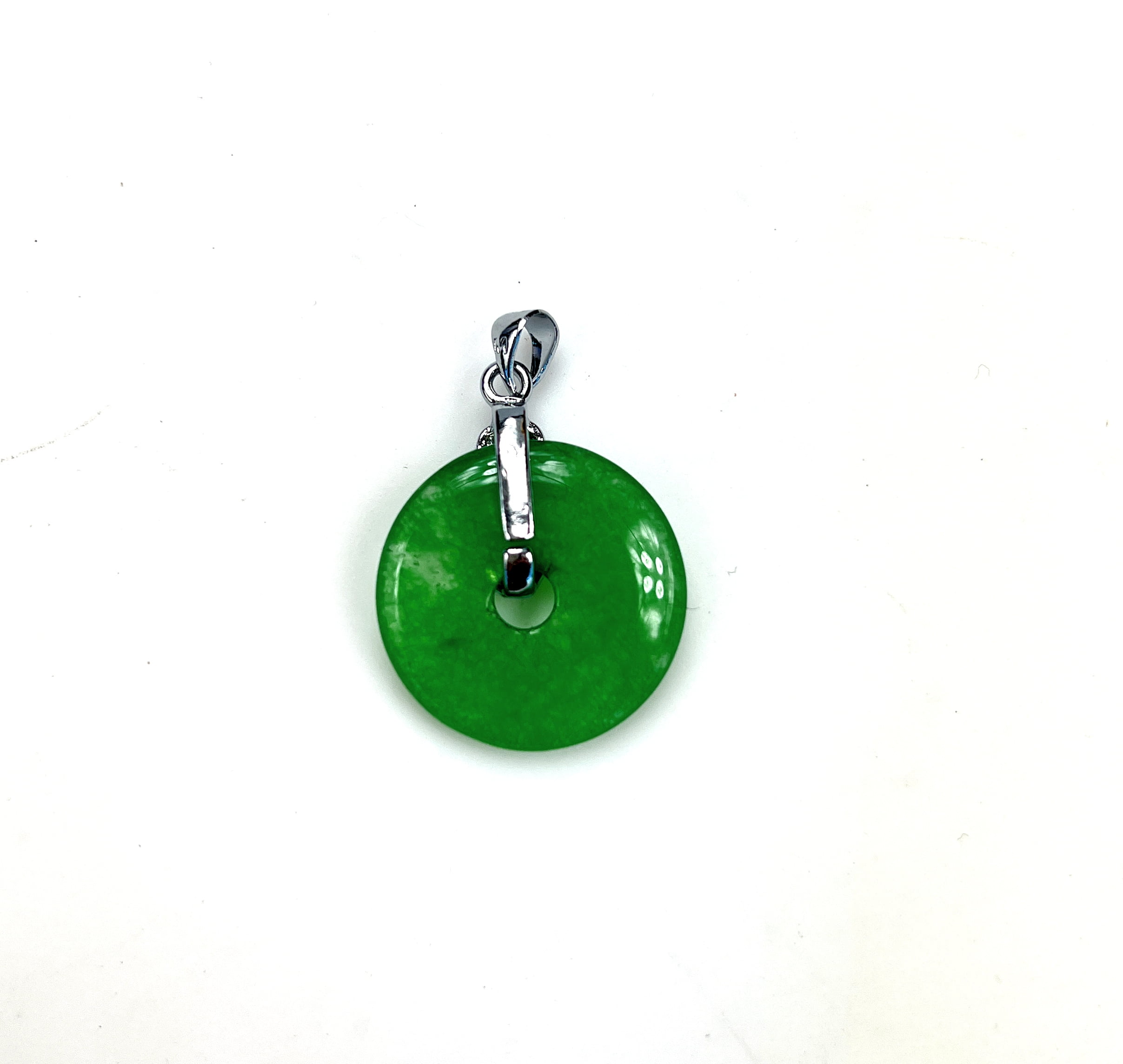 Green Precious Round Disc Coin Agate Gemstone Pendant 1 inch Healing Chakra Polished Flat Round Bead Charm Women Men Children