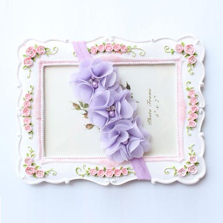 

nsendm Elastic Baby Purple Headband Girl Headband Photography Flower Chiffon Baby Care Baby First Babyproducts Purple One Size