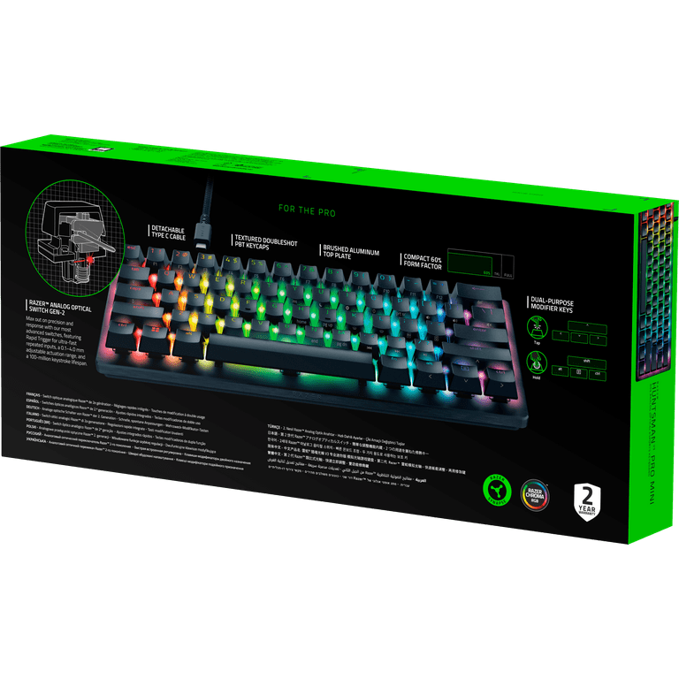 Razer Huntsman Mini 60% Gaming Keyboard: Fast Keyboard Switches - Clicky  Optical Switches - Chroma RGB Lighting - PBT Keycaps - Onboard Memory 