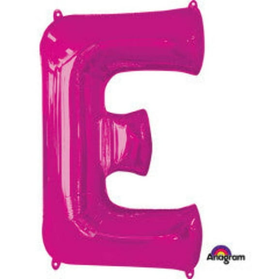 34 inch Letter E - Anagram - Pink Foil Mylar Balloon - Party Supplies Decorations